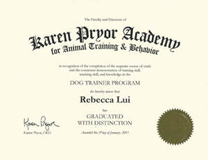 Karen Pryor Academy Rebecca Lui 2015